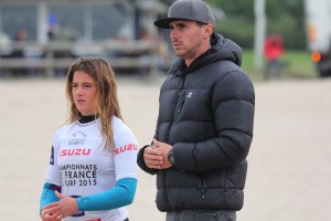 Mathilde Aubry avec le coach Canaulais