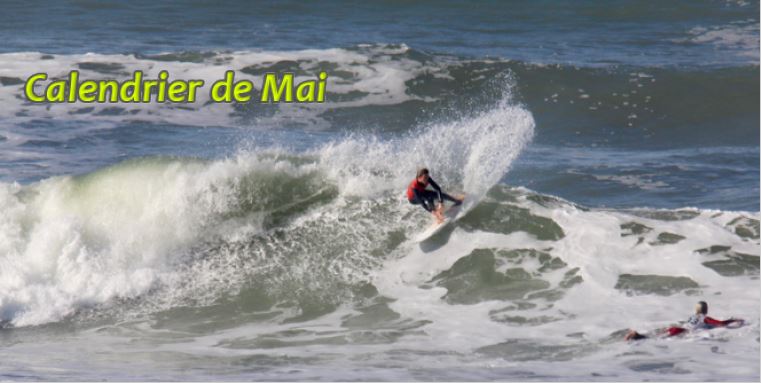 Calendrier surf mai