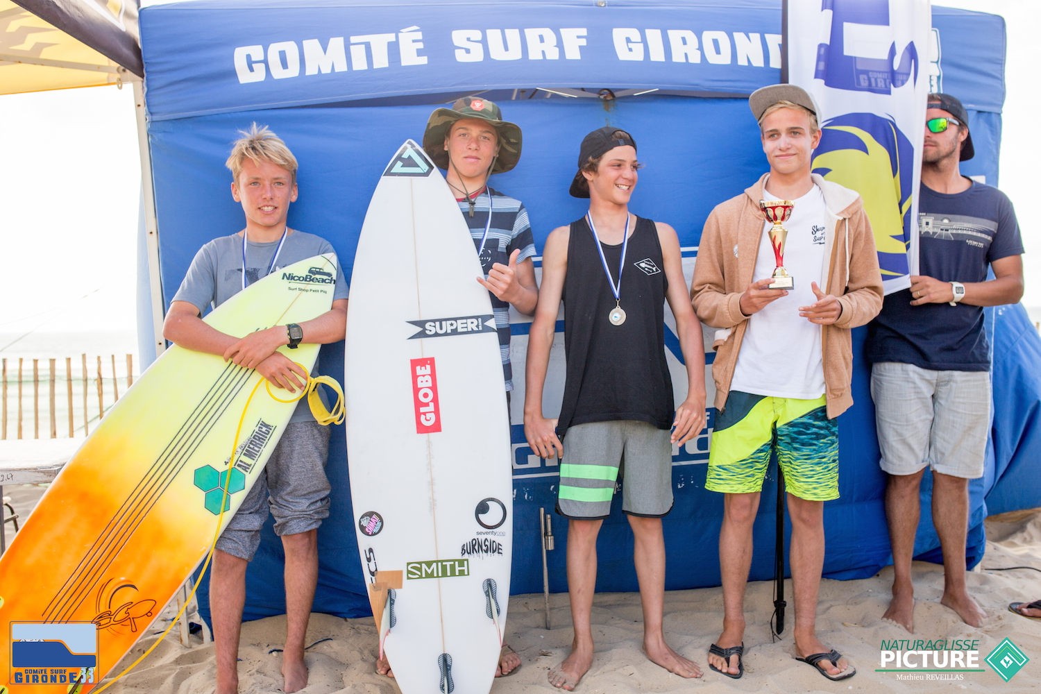 Podium Surf Cadet - Valentin - Téva - Taylor - Erwan